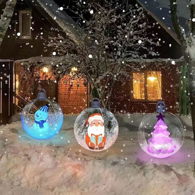 HoHo™ PVC průhledný nafukovací balón Santa Claus se světlem