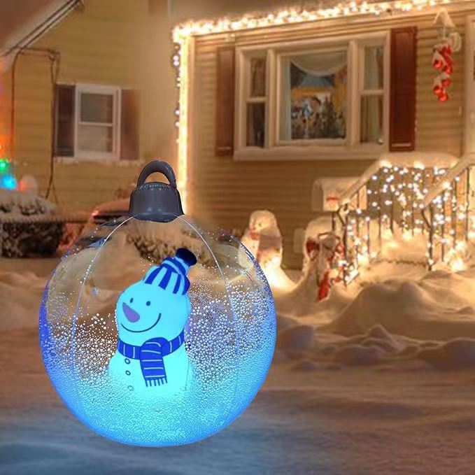 HoHo™ PVC průhledný nafukovací balón Santa Claus se světlem