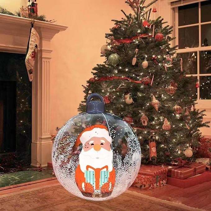 HoHo™ PVC průhledný nafukovací balón Santa Claus se světlem