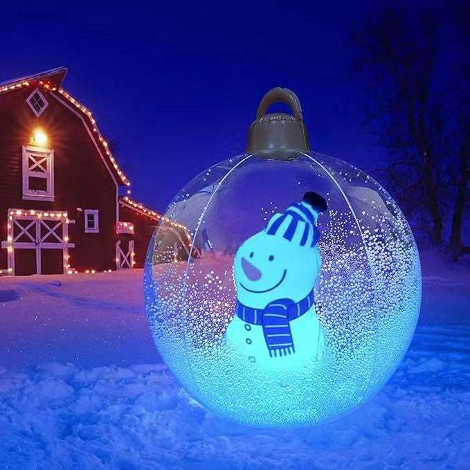 HoHo™ PVC průhledný nafukovací balón Santa Claus se světlem