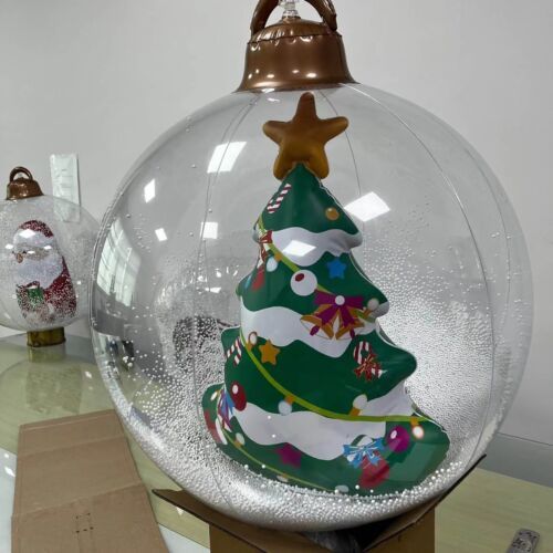 HoHo™ PVC průhledný nafukovací balón Santa Claus se světlem