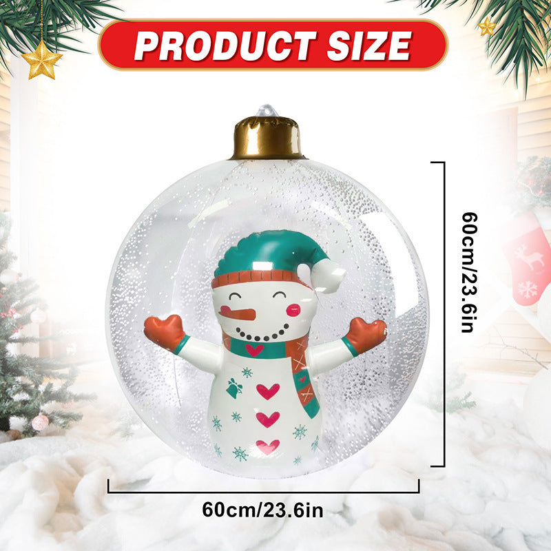 HoHo™ PVC průhledný nafukovací balón Santa Claus se světlem
