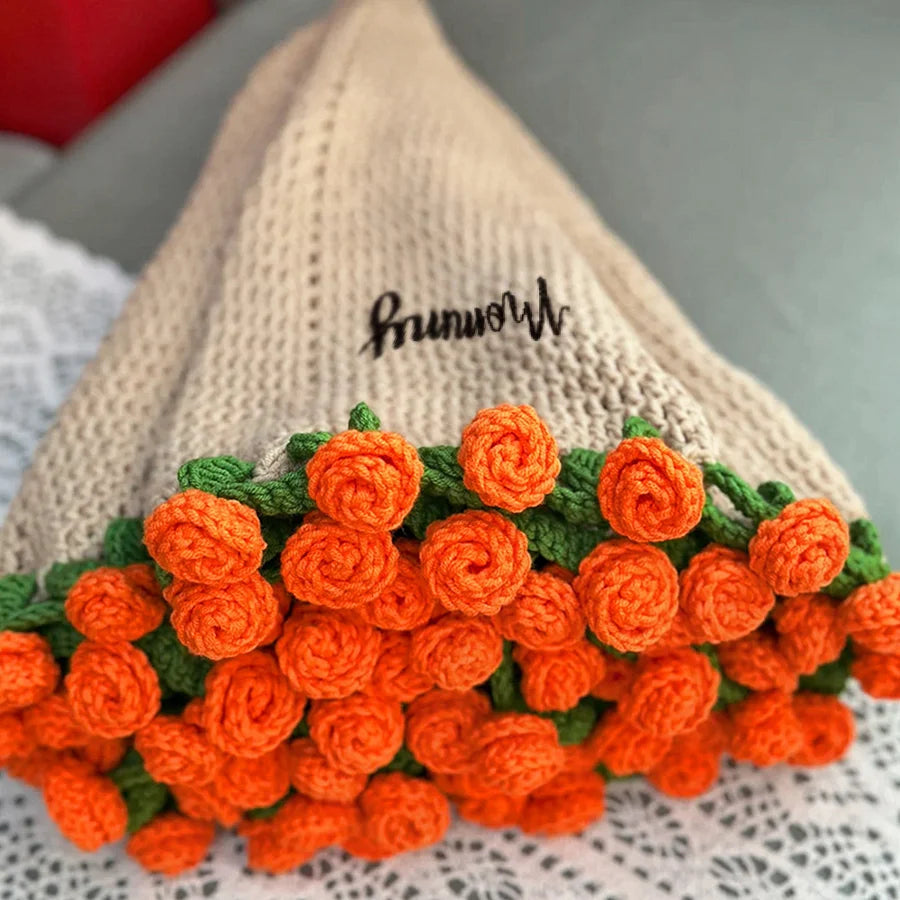 HugLoop™ DIY Pletená deka s květinami