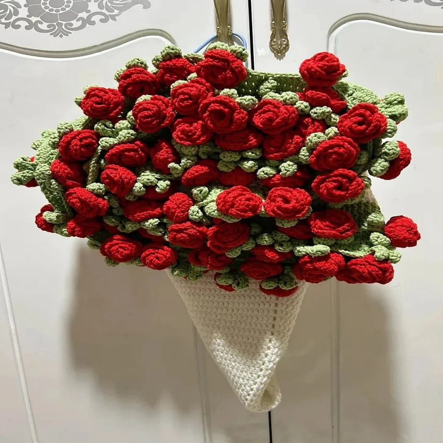 HugLoop™ DIY Pletená deka s květinami