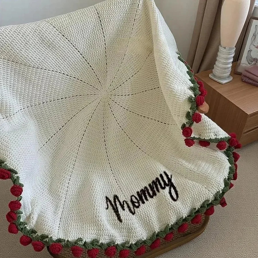 HugLoop™ DIY Pletená deka s květinami