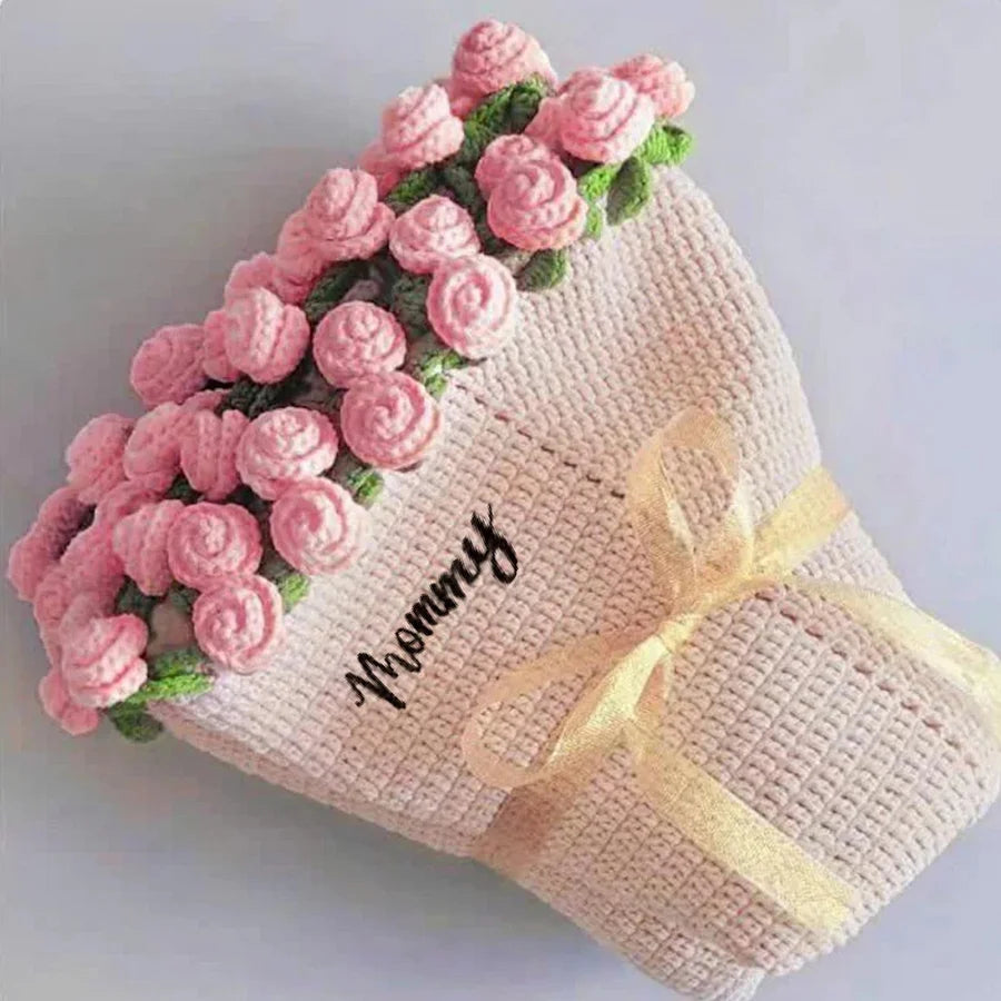 HugLoop™ DIY Pletená deka s květinami