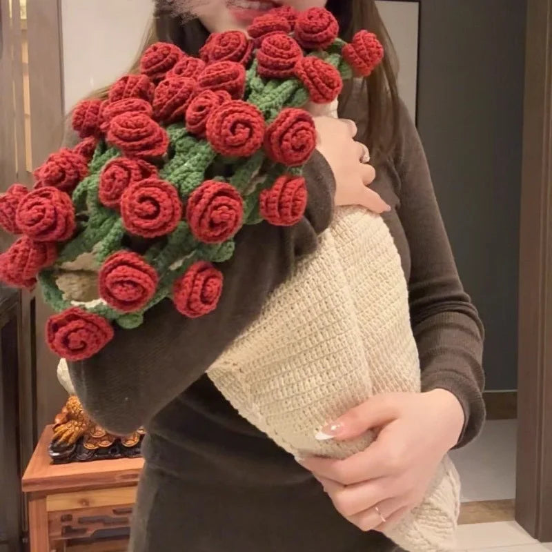 HugLoop™ DIY Pletená deka s květinami