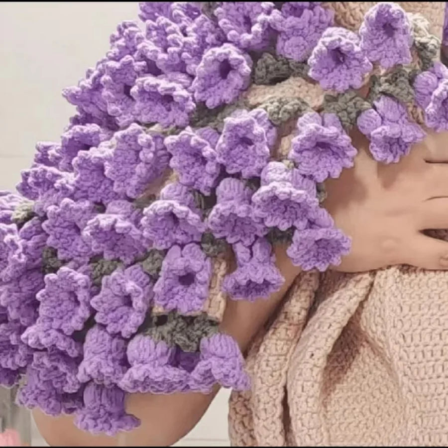 HugLoop™ DIY Pletená deka s květinami