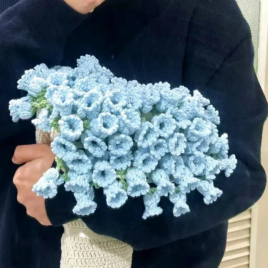 HugLoop™ DIY Pletená deka s květinami