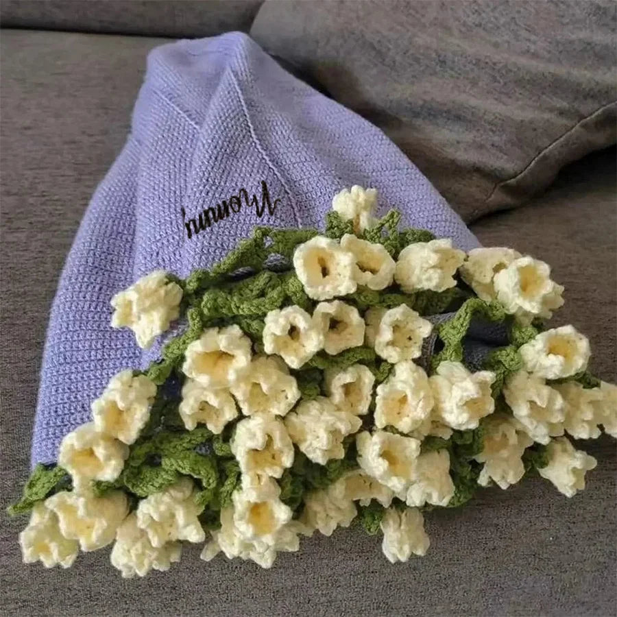 HugLoop™ DIY Pletená deka s květinami