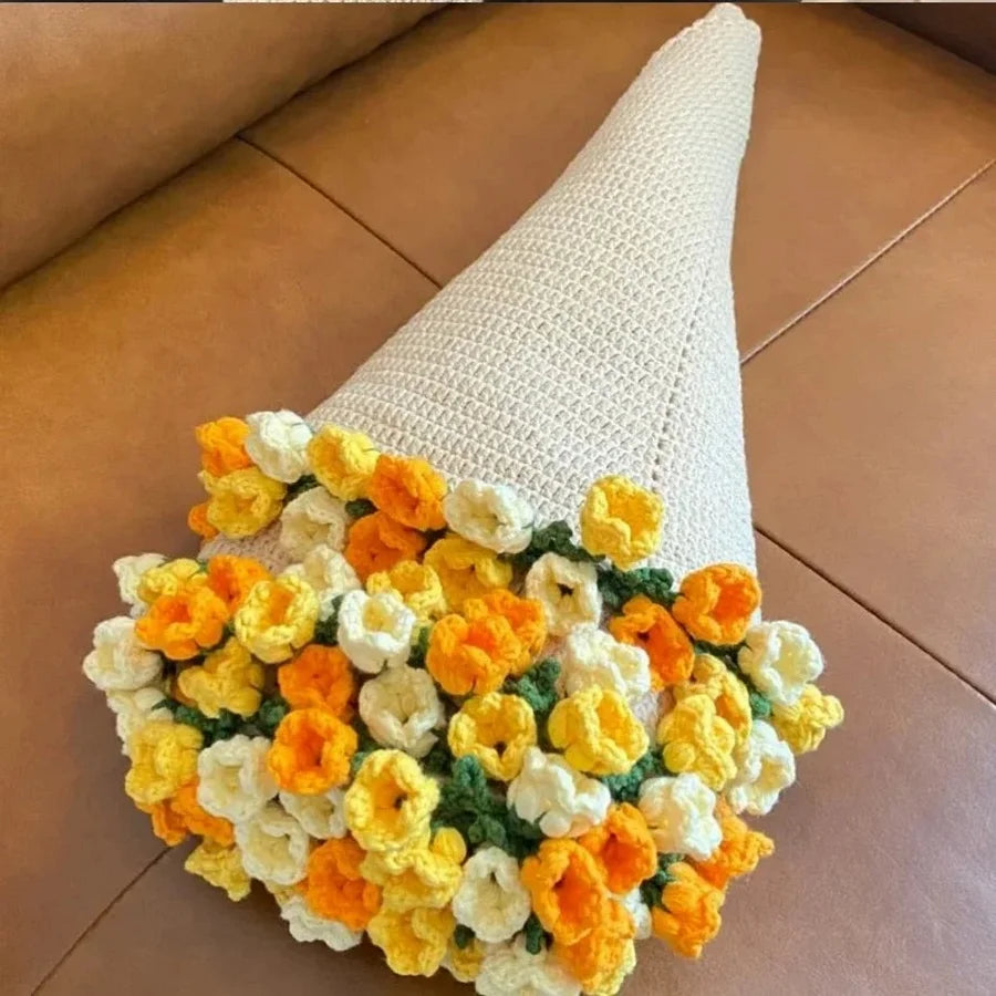 HugLoop™ DIY Pletená deka s květinami