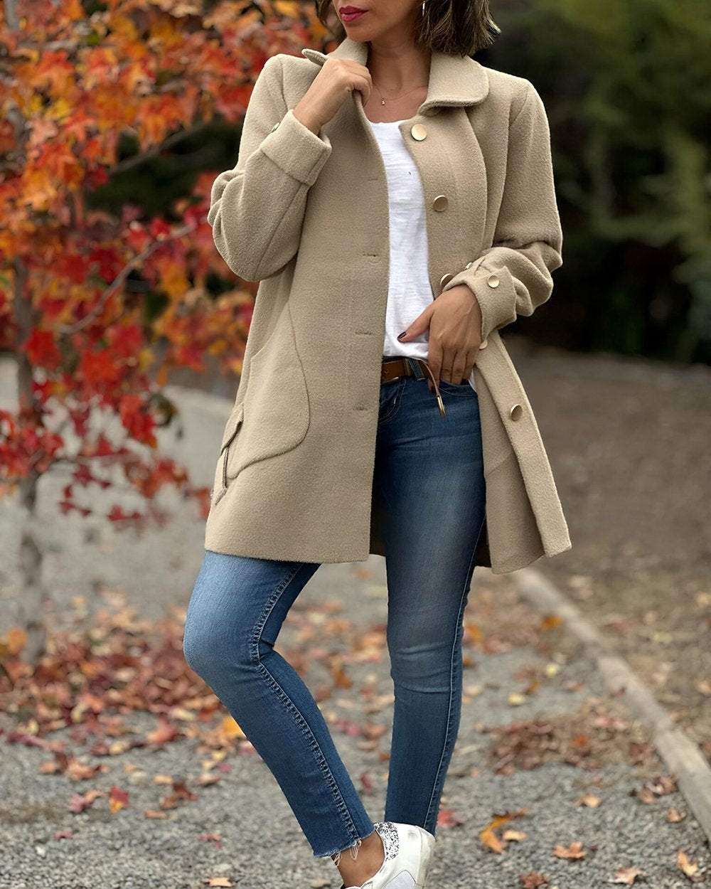 Ines Felice™ Elegantní bunda s elegantním bočním uzlem
