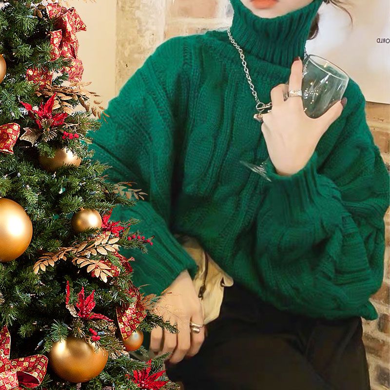 Jimena Cadiz™ Pletený teplý svetr s rolákem