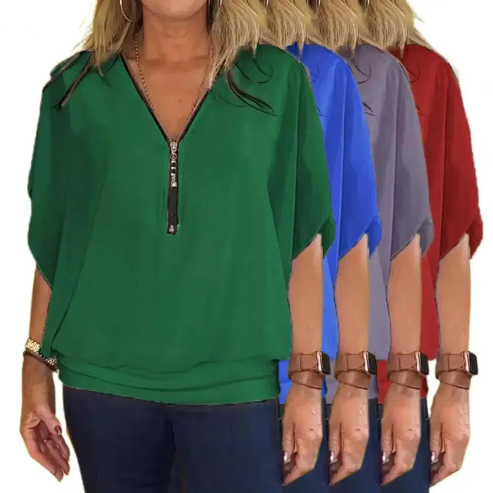 Kaylee™ Ležérní top s polovičním zipem