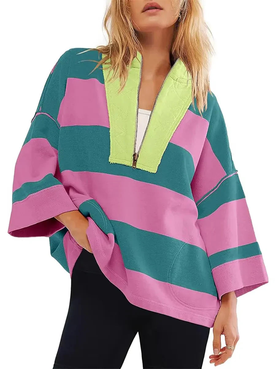 Keira™ Vintage oversize pruhovaná košile