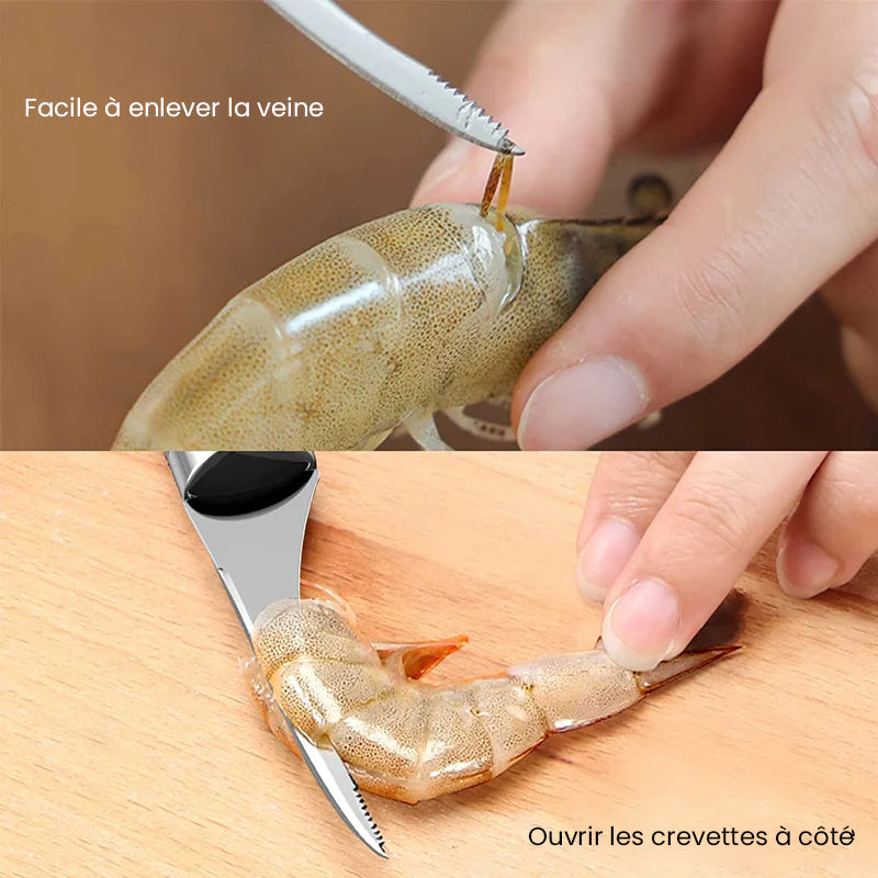 KitchenPro™ Nůž na loupání ryb a krevet 2 v 1