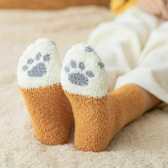 KittyCat™ Teplé ponožky s kočičími tlapkami