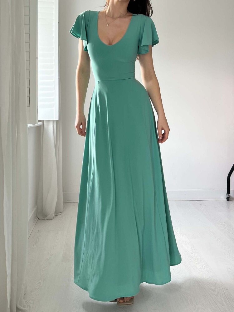 Laurel™️ Elegantní šaty s výstřihem do U