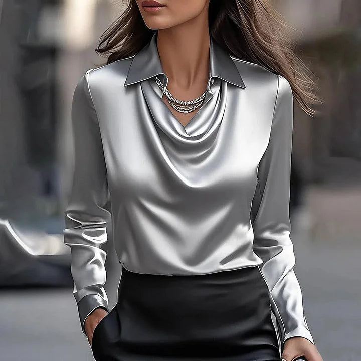 Linda Ceglia™ Luxusní halenka s dlouhým rukávem
