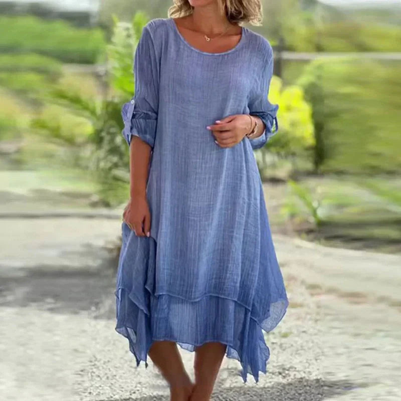 Lisa Vincenzo™ Elegantní šaty s kulatým výstřihem volného střihu