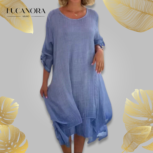 Lisa Vincenzo™ Elegantní šaty s kulatým výstřihem volného střihu