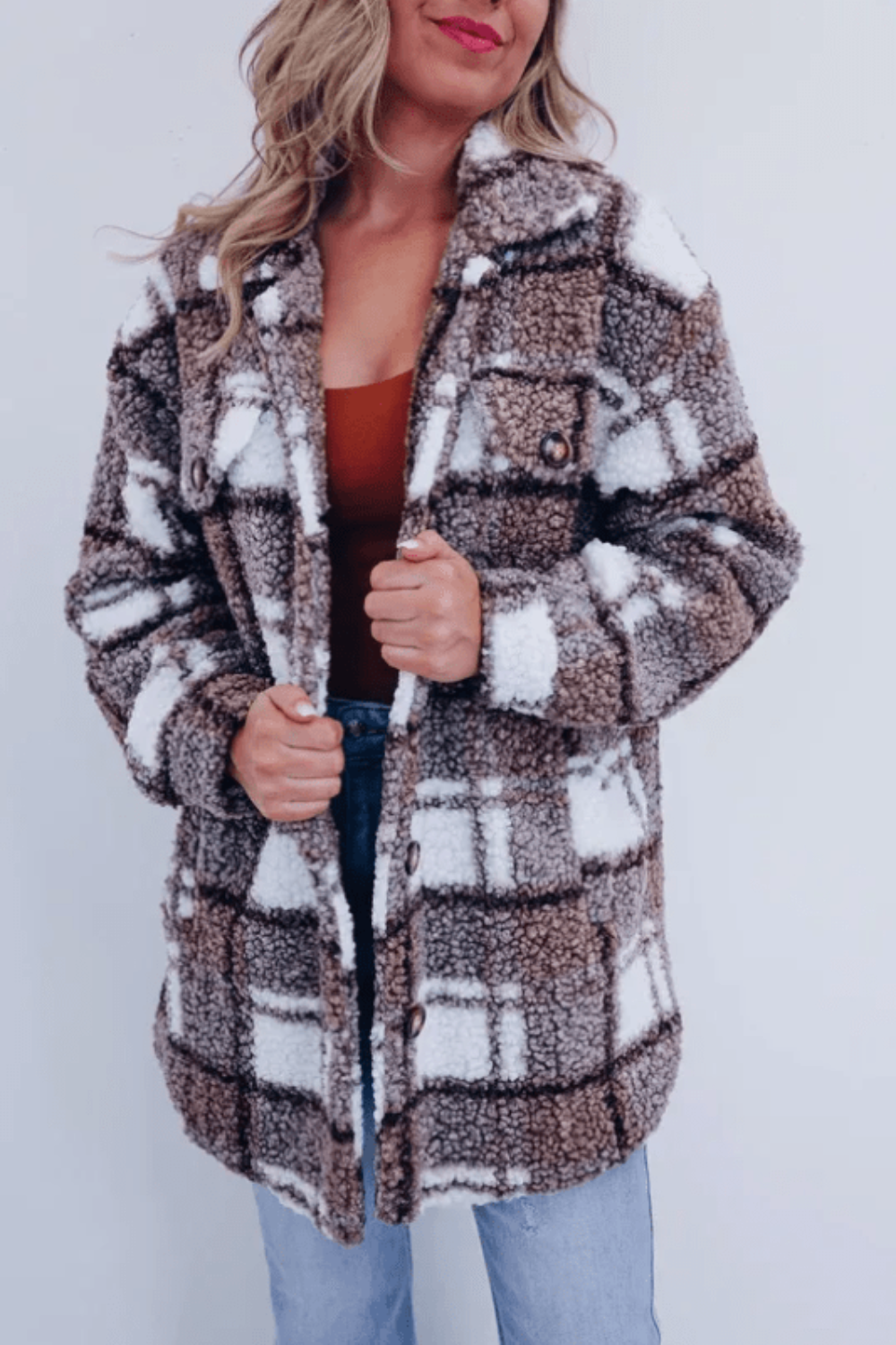 Liviana Inverso™ Teplá podzimní kostkovaná bunda