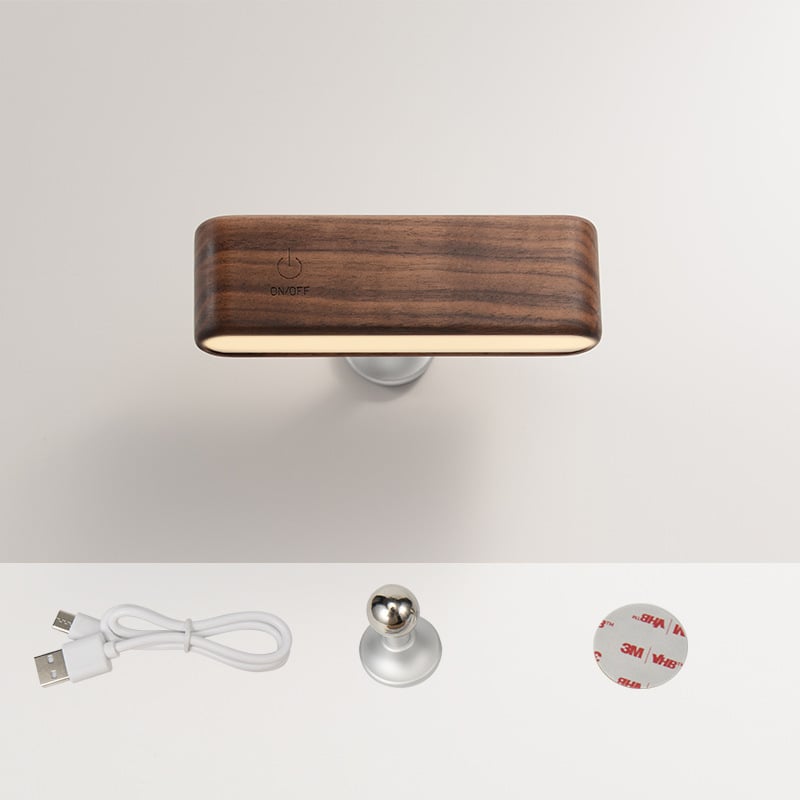 MagnaBeam™ Magnetická nabíjecí stolní lampa z masivního dřeva otočná o 360 stupňů