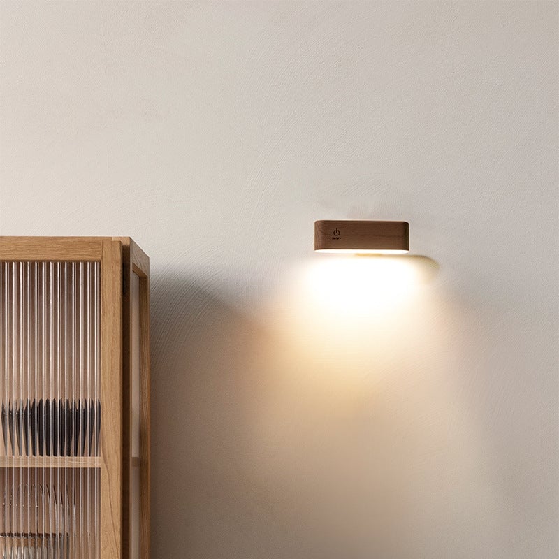 MagnaBeam™ Magnetická nabíjecí stolní lampa z masivního dřeva otočná o 360 stupňů