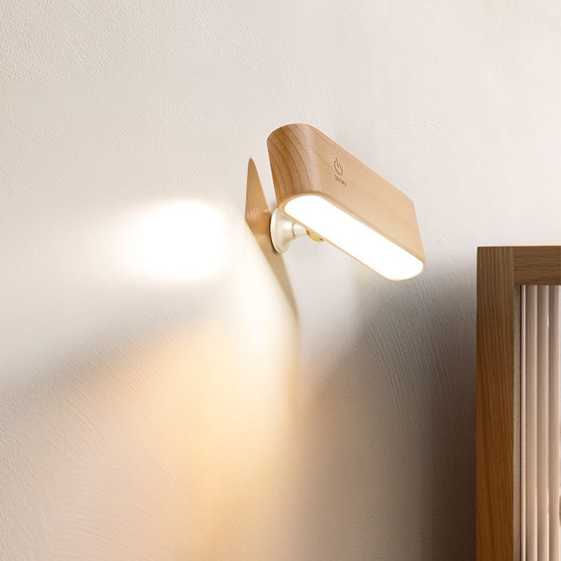 MagnaBeam™ Magnetická nabíjecí stolní lampa z masivního dřeva otočná o 360 stupňů