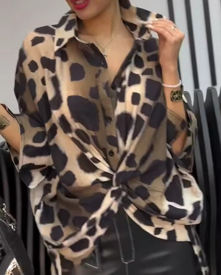 Marica Mirra™ Volná košile s leopardím vzorem