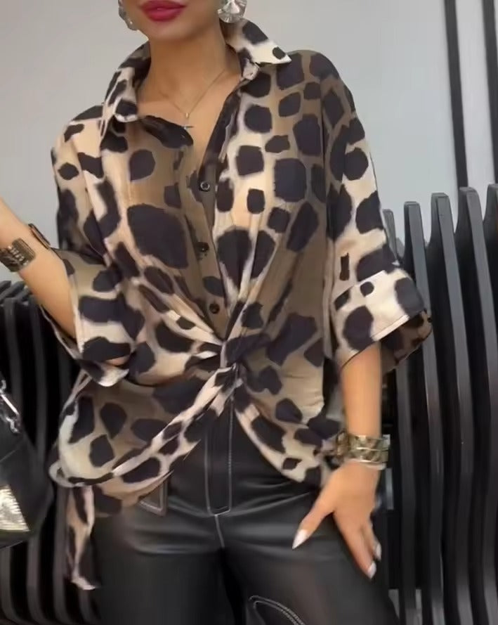 Marica Mirra™ Volná košile s leopardím vzorem