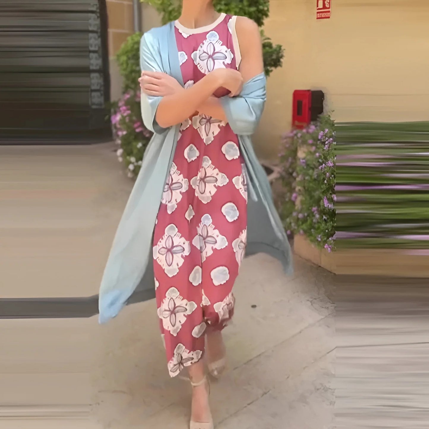 Maruta Fabrizi™ Dámské bezrukávové maxi šaty a přehoz