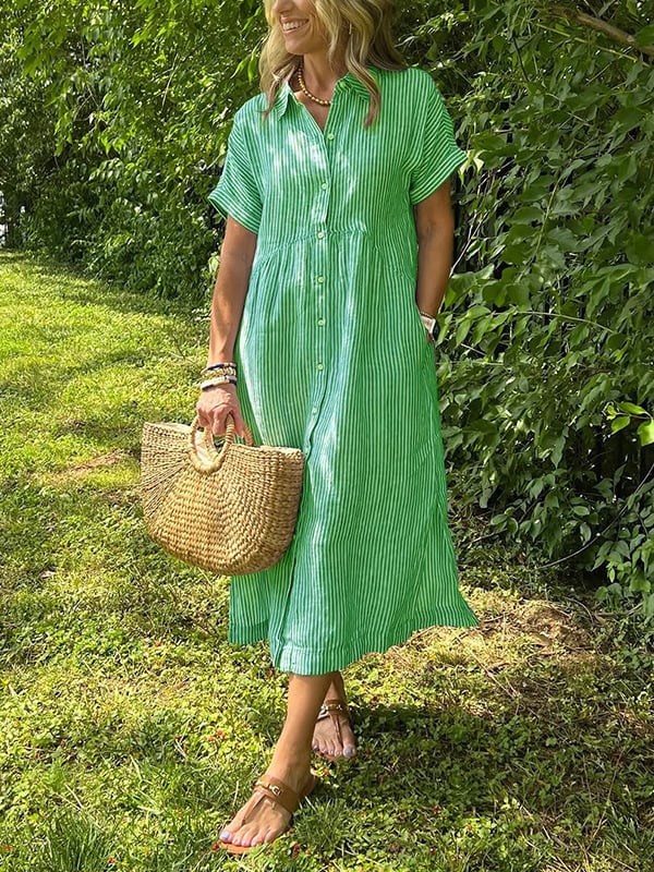 Mirella Minerva™ Knoflíkové pruhované šaty