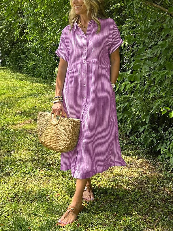 Mirella Minerva™ Knoflíkové pruhované šaty