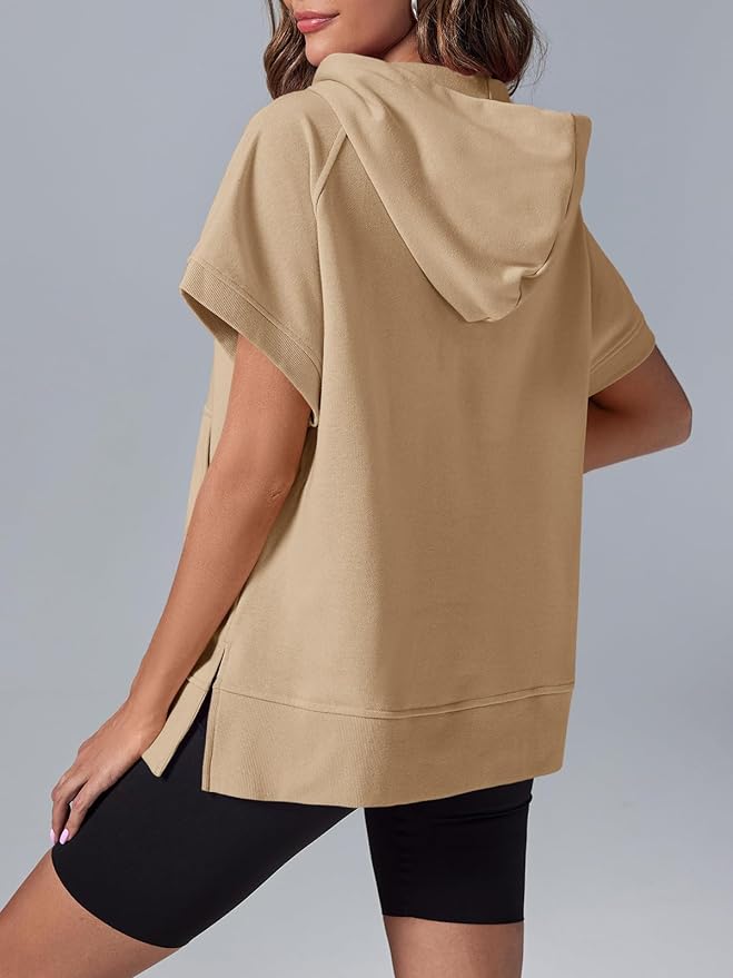 Molly™ Oversized ležérní tričko s polovičním zipem