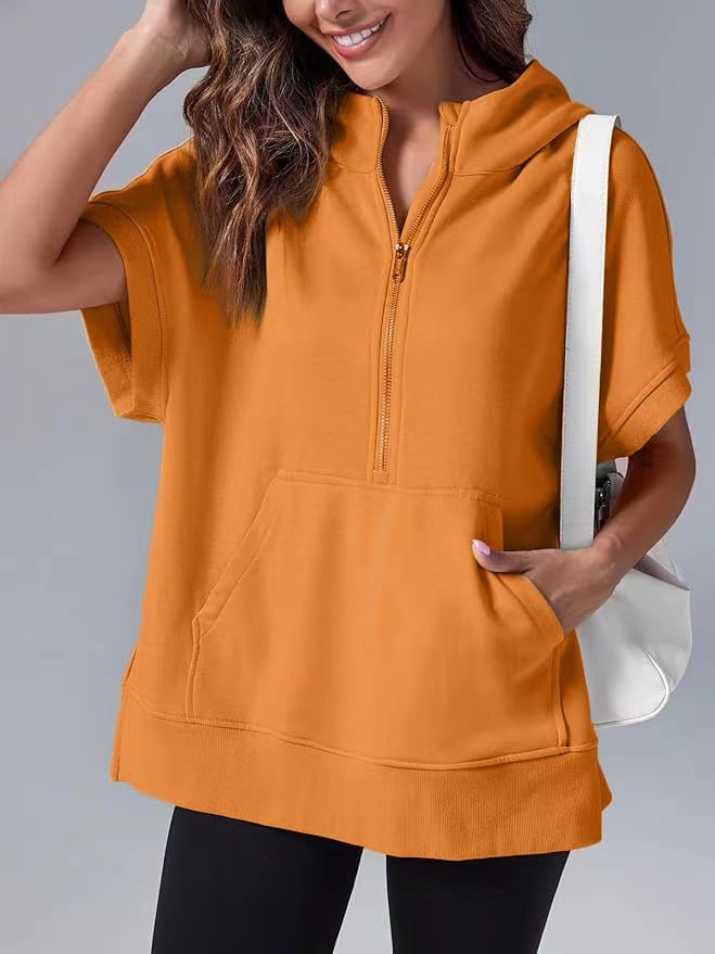 Molly™ Oversized ležérní tričko s polovičním zipem