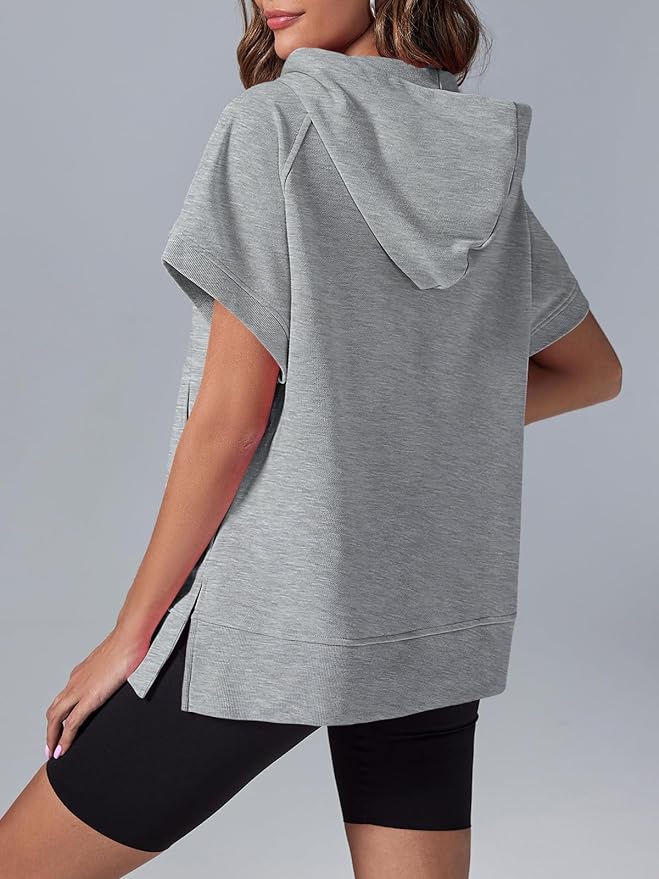 Molly™ Oversized ležérní tričko s polovičním zipem