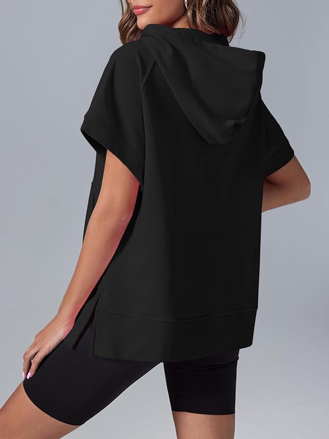 Molly™ Oversized ležérní tričko s polovičním zipem