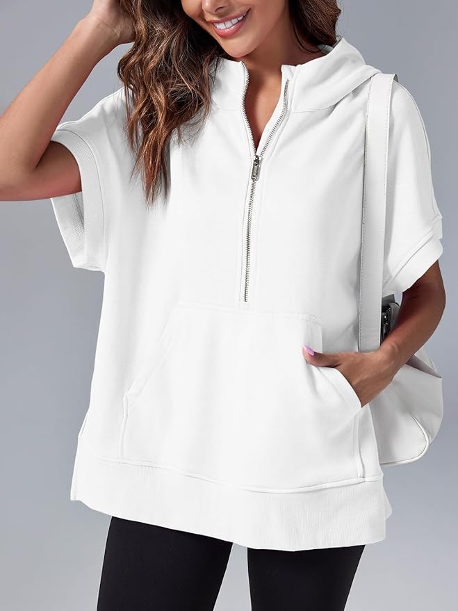 Molly™ Oversized ležérní tričko s polovičním zipem