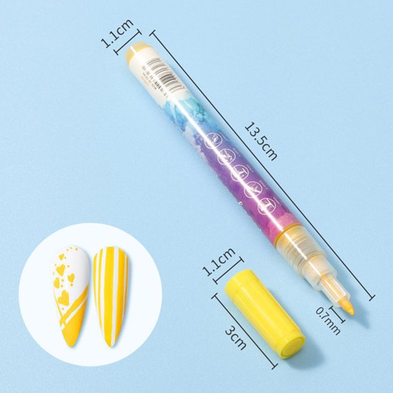 Nail Art™ 12barevné ultra tenké zakřivené pero na nehty