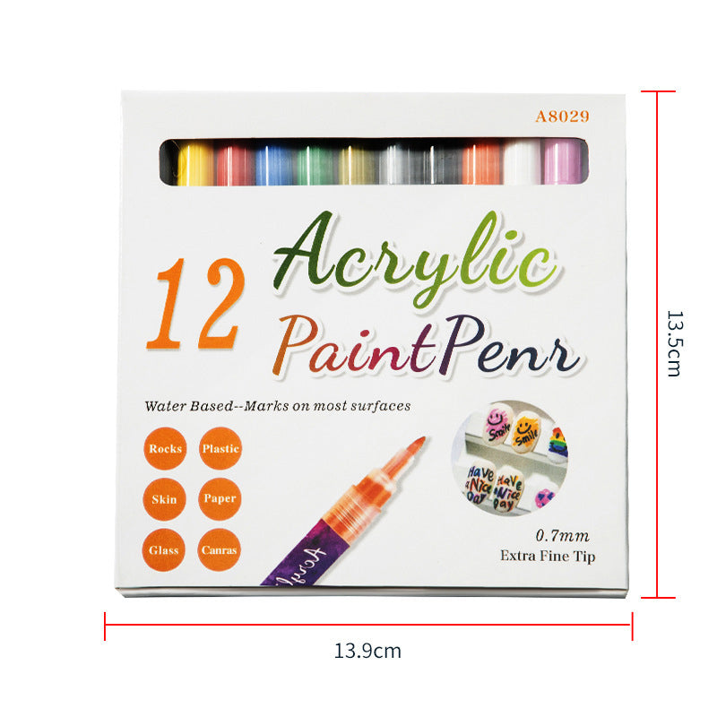 Nail Art™ 12barevné ultra tenké zakřivené pero na nehty