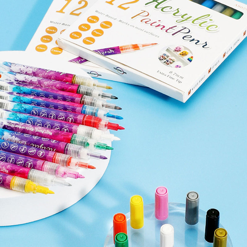 Nail Art™ 12barevné ultra tenké zakřivené pero na nehty