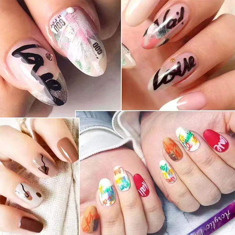 Nail Art™ 12barevné ultra tenké zakřivené pero na nehty