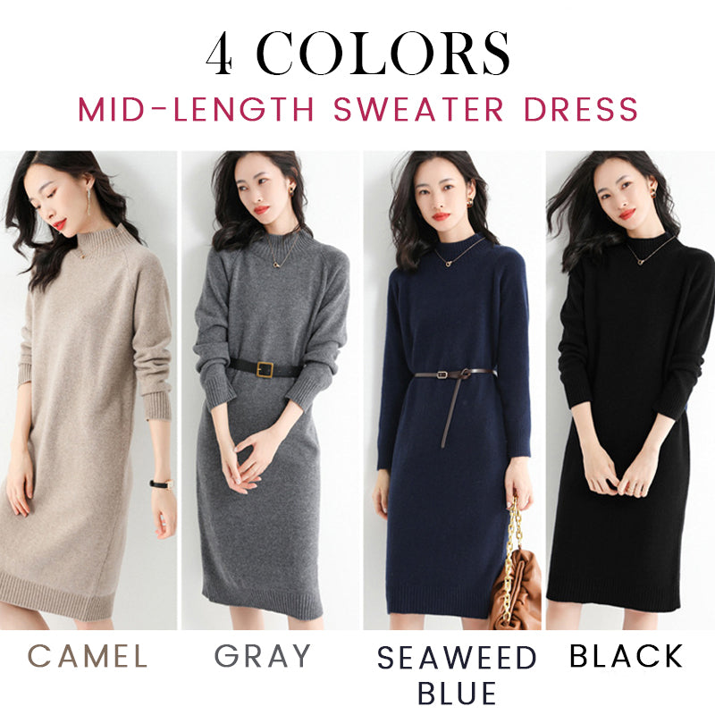 Nieve Mar™ Teplé midi šaty - svetr