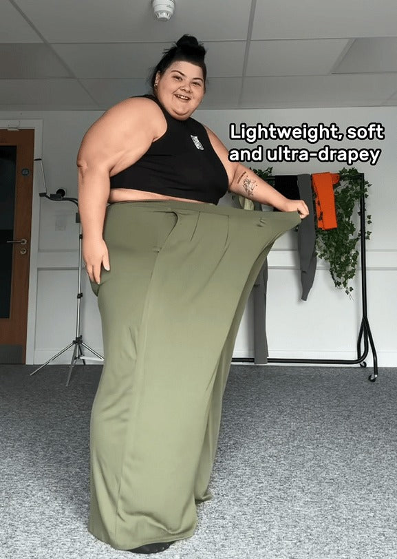 Ornella Bini™ Vysoké elastické kalhoty se širokou nohavicí