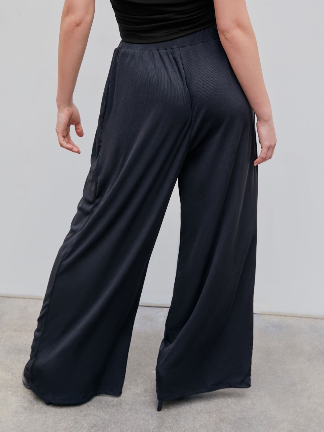 Ornella Bini™ Vysoké elastické kalhoty se širokou nohavicí