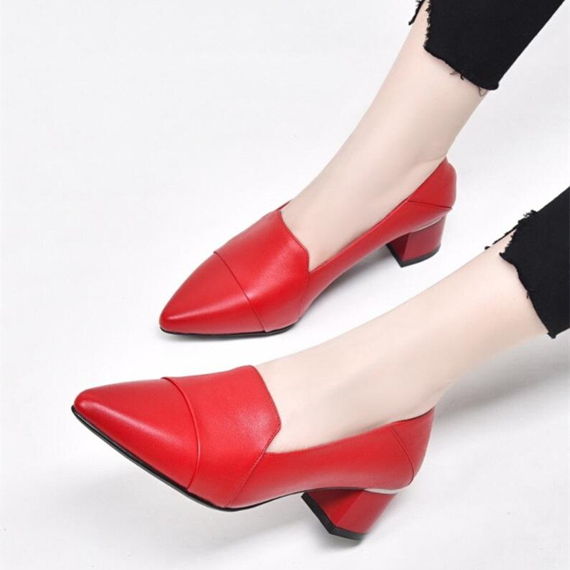 Paola Vecoli™️ Měkká Kožená Obuv na Středním Podpatku