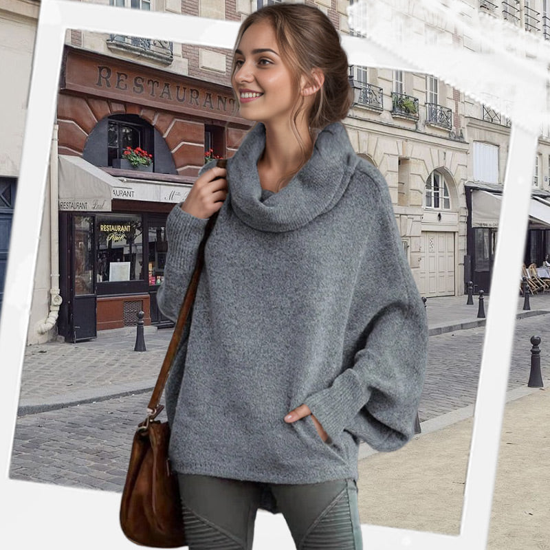 Petronilla™ Batwing svetr s kapucí a kapsou