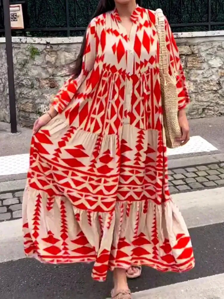 Romola™ Retro šaty s výrazným potiskem