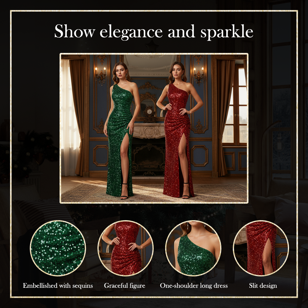 Rosa Guttilla™ Flitrové šaty s rozparkem